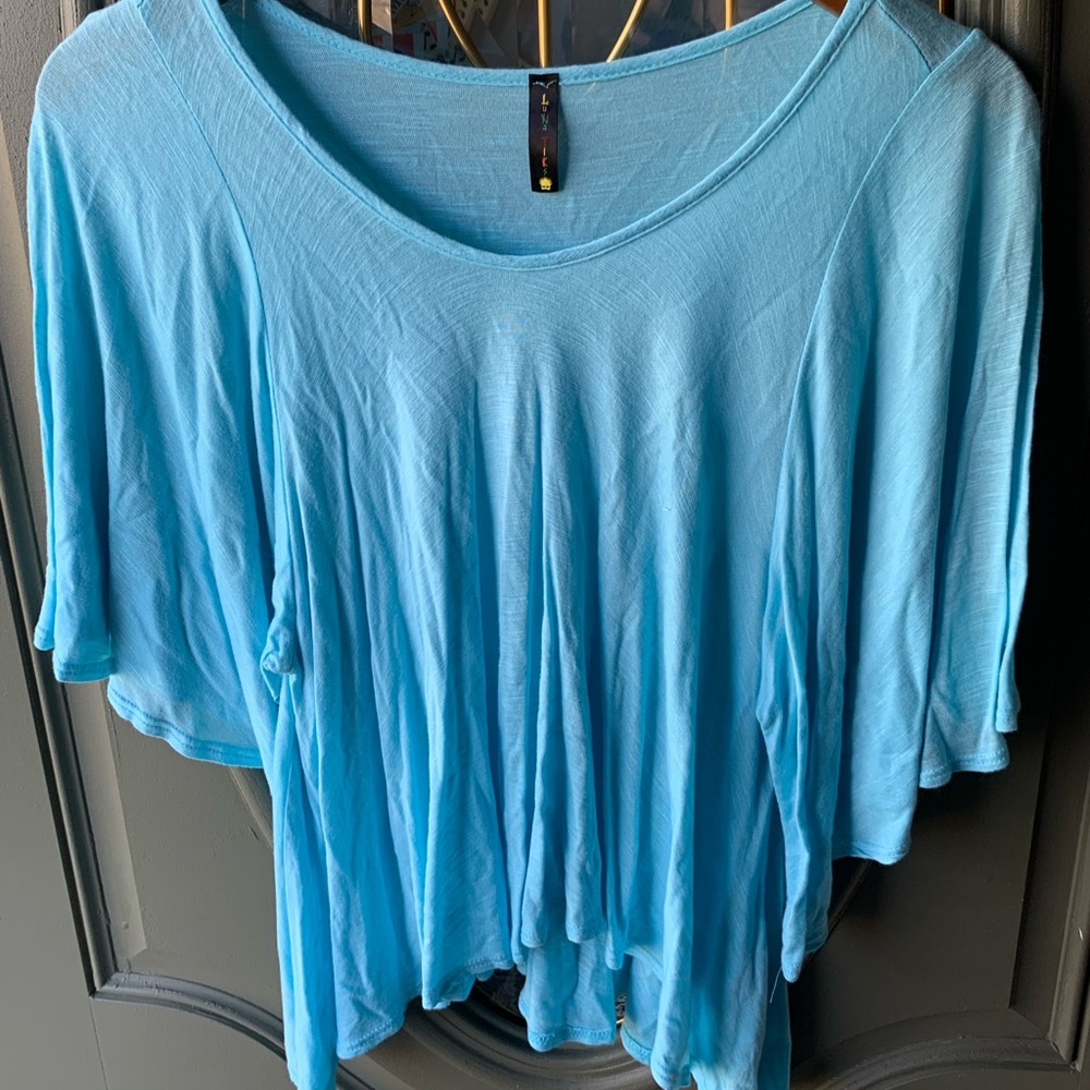 Blue Flowy Shirt